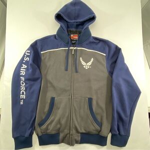 U.S. HONOR US Air Force Full-Zip Hooded Sweatshirt Blue & Gray Men’s XL